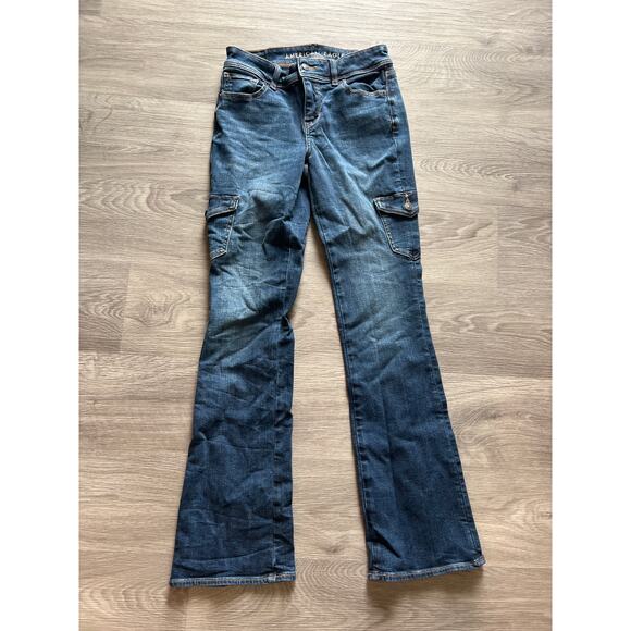 American Eagle size 0 kick boot bootcut cargo jeans - Picture 1 of 5